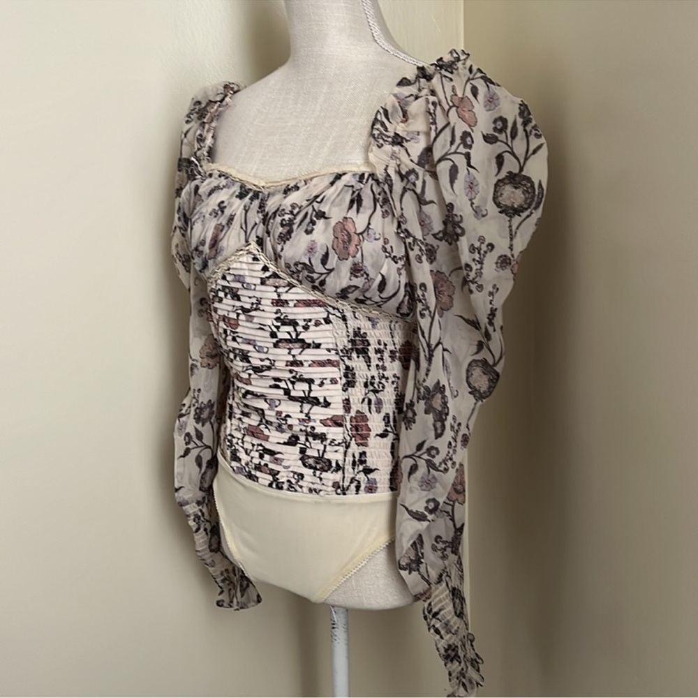 Free People! Brunch Date Bodysuit in Ivory Combo NWT! - Picture 13 of 16